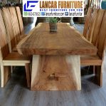 Meja Makan Besar Kayu Trembesi