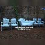 Kursi sofa pelaminan pengantin bulan sabit jati murah model terbaru