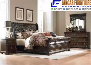 Set Tempat Tidur Jati Ukiran Cantik