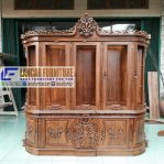 Lemari Pajangan Ukiran Mawar Pintu 5